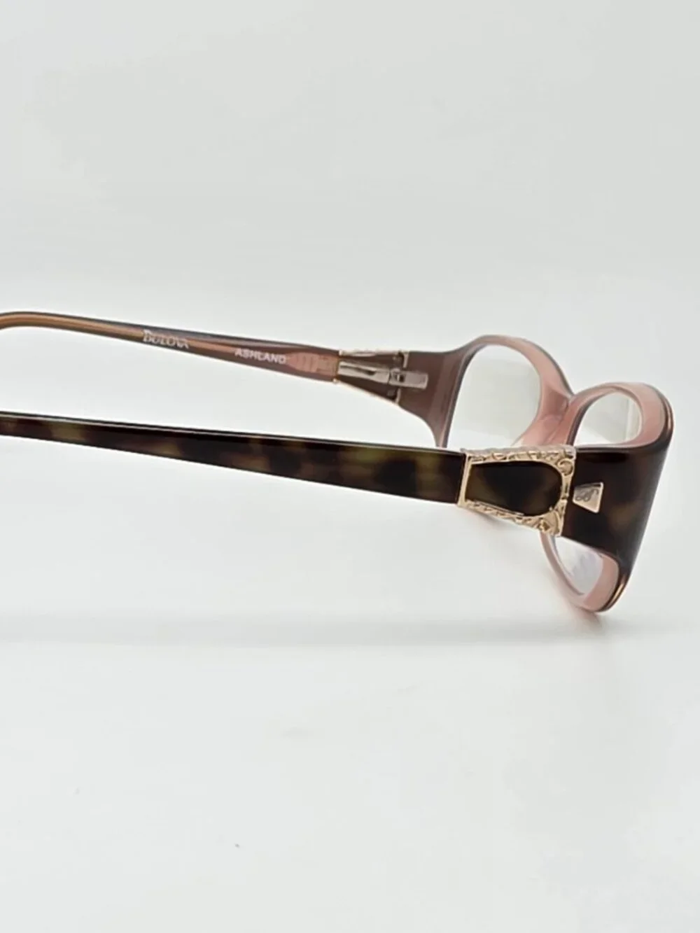 Bulova Ashland Havana Rose Cat Eye Eyeglasses Frame w/ Flexhinge and Case 53mm
